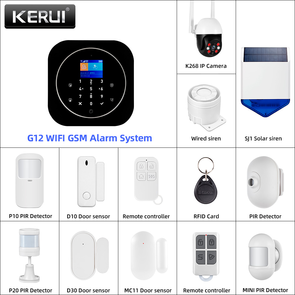 Home Automation System Diy - KERUI G12-Système d'alarme domestique sans fil